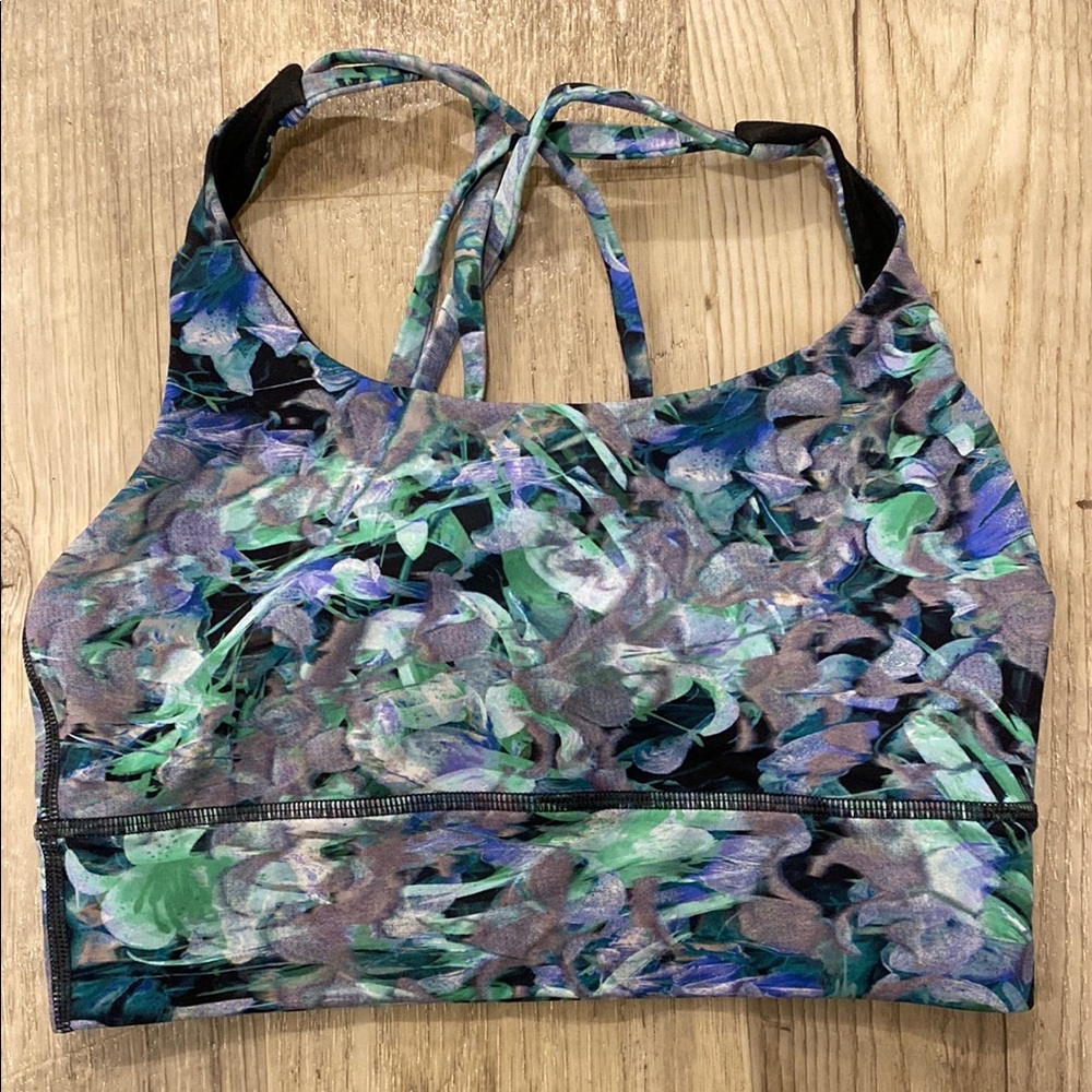 Lululemon Blue Green Sports Bra with Racerback Design